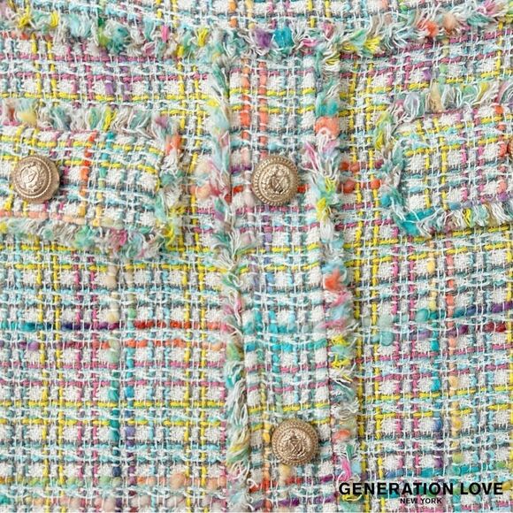 Generation Love **NWT** Sandra Tweed Skirt in Rainbow - Picture 14 of 14